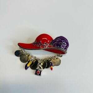 Red Hot Society Hat Pin Chain Charms 2" x 1.5"
